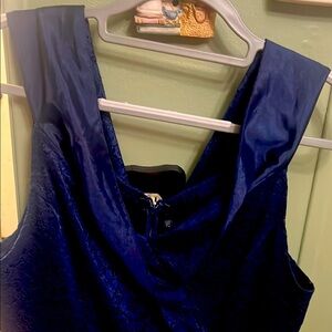 Elegant Blue Sleeveless Dress 2XL